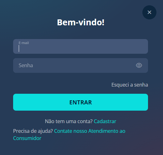 Imagem do Formulário de Platin Casino Login